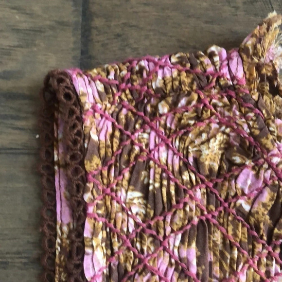 Free People Shea floral dress chocolate combo Medium New with Tags - Picture 5 of 13